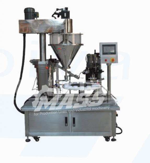 Automatic powder filling and capping machine