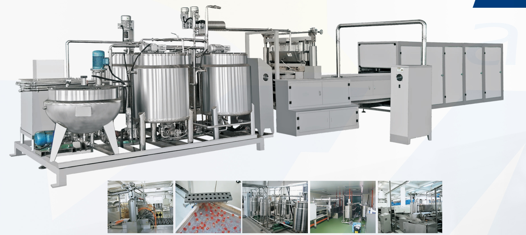 Jelly sweets production and deposit line