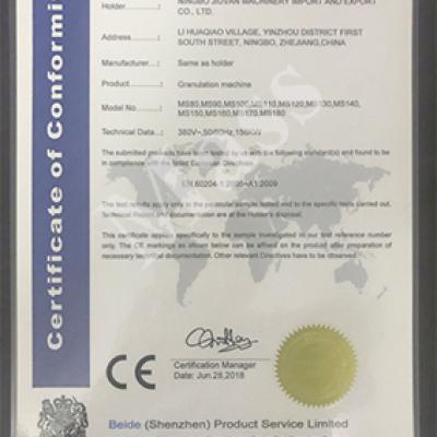 CERTIFICATE CE #9